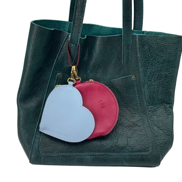 Portland Leather Goods Heart Hot Pink Bag Charm Leather Coin Pouch - Picture 9 of 11